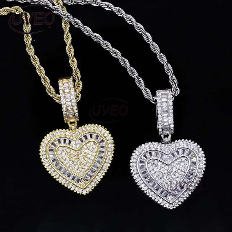 2025 New Fashion Lover Bg 5A Cz Heart Pendant Necklace Iced Out Cubic Zirconia Charm Hip Hop Jewelry for Girls Women Gift