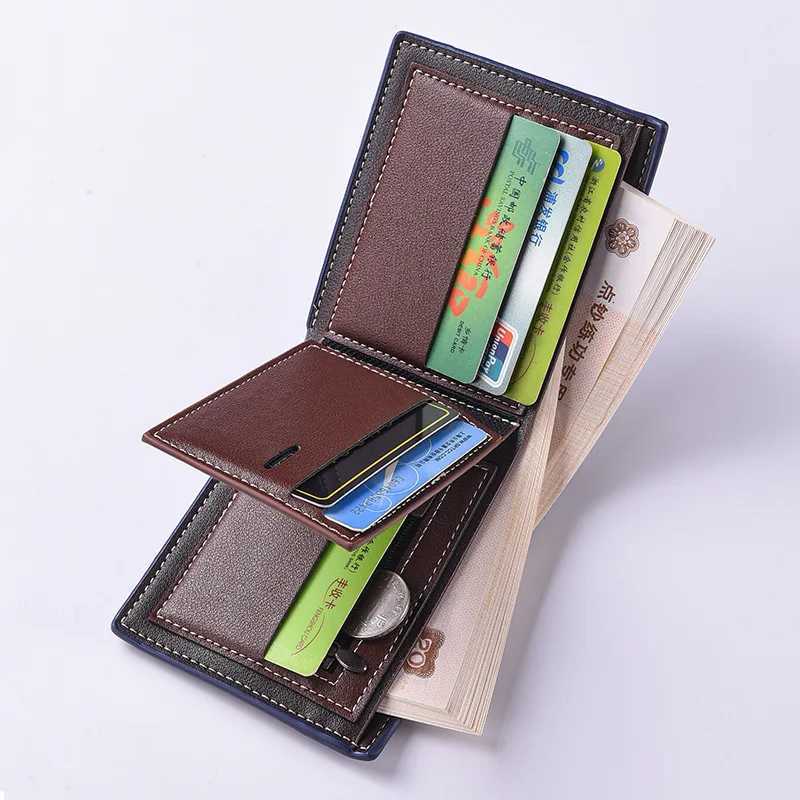 Mens Multi functional Wallet Carbon Fiber Pattern Triple Fold Wallet Mens Card BagT251119