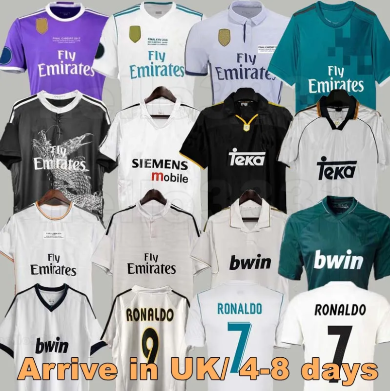 Real sMADrid Retro Soccer Jersey long sleeve Football t shirts GUTI Ramos SEEDORF CARLOS 13 14 15 16 17 18 RONALDO ZIDANE RAUL 94 96 97 98 99 00 01 02 03 04 05 06 07 08 KAKA