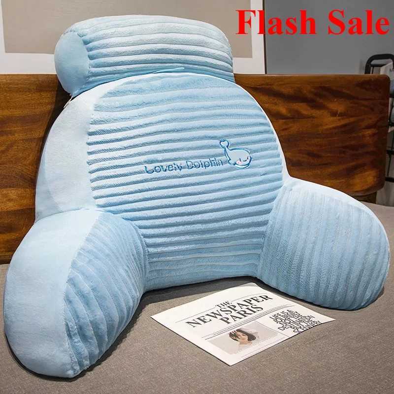 2025 new Flash Sale fluffy striped cartoon waist sofa throw cushion bed reading bed waist padM251119