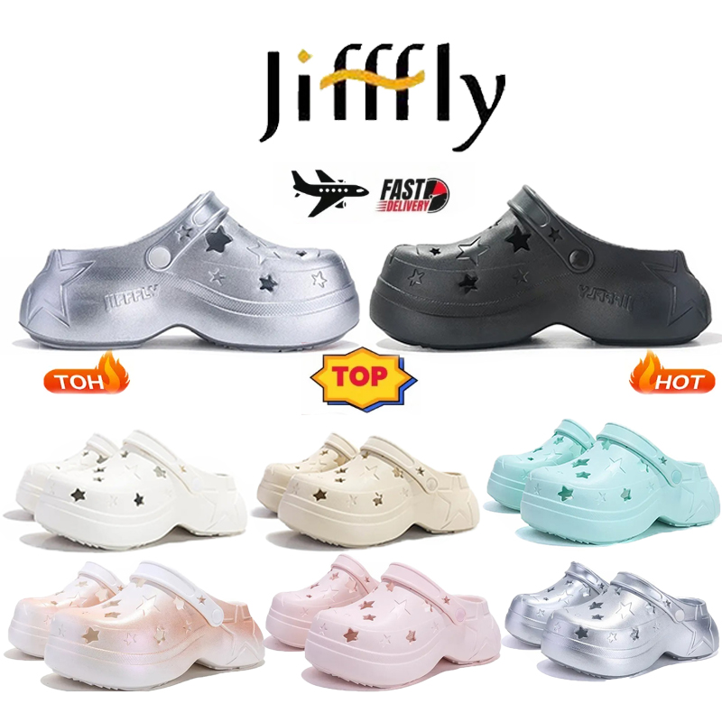 Jifffly Designer Fashion Sandals Star Shoes Men's and Women's Height Boosting Thick Bottom Soft Elastic Pool Beach Slippers Free Shipping