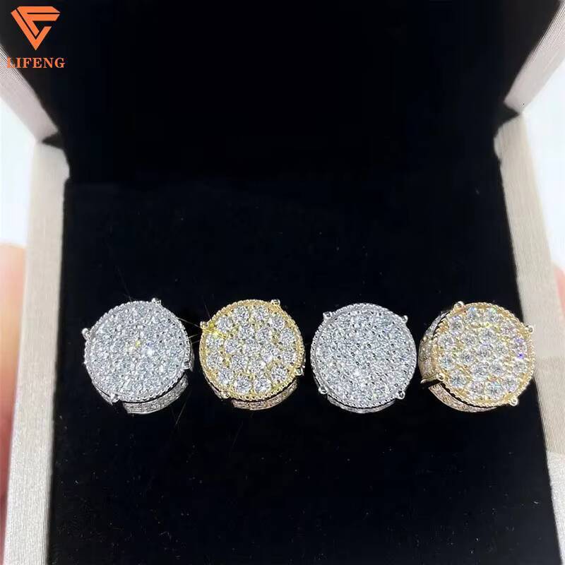 Best Grade 925 Silver Moissanite Earrings Elegant Flower Pattern Diamond Main Stone Fine Jewelry for Men Women for Weddings