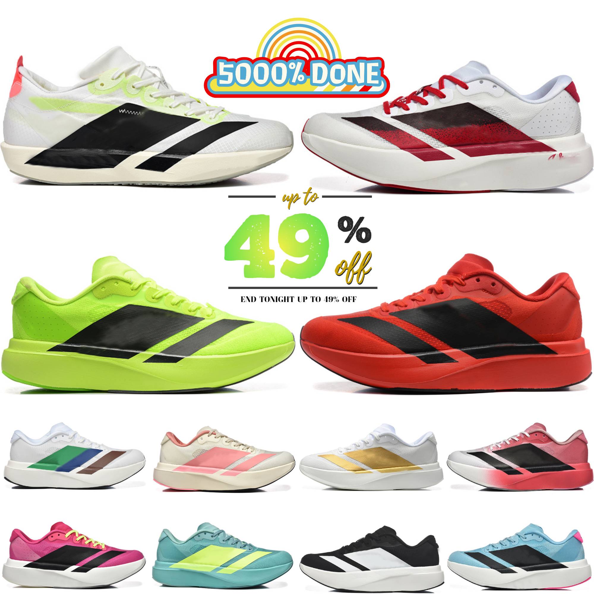 Designer AdizerosPro 4 EVO SL Men Women Running Shoes AdiosPro 3 Trainers Wonder White Red Lemon Aurora Ink Flash Aqua Lucid Lemon Black Outdoor Sneakers Size 36-45