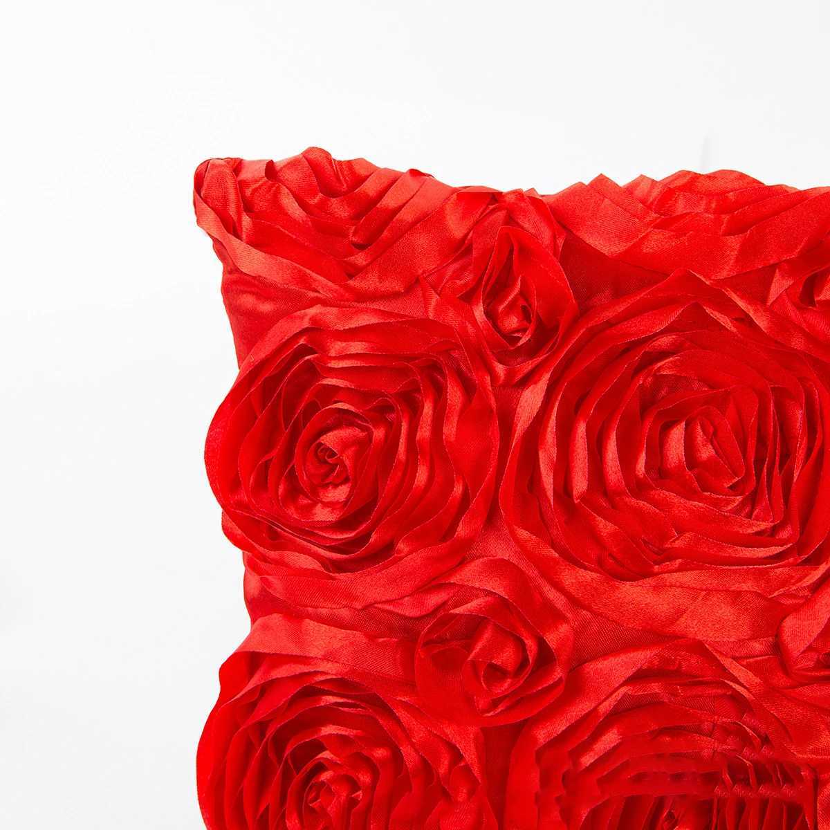 4040CM Fancy Wedding Gift Cushion Cover Hugging Cover 3D Rose Flower Hotel Soft Red Cushion CoverM251119