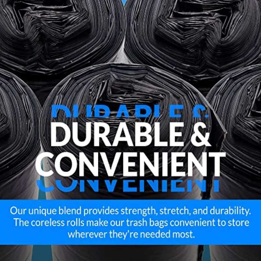 13 Gallon Trash Bags 1000 Bags Black Tall Kitchen Strong Garbage C251119