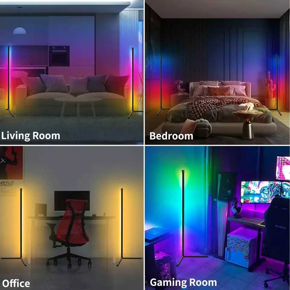 Smart Led Living Room Floor Lamp Rgb Corner Floor Lamp Music Synchronization Application Program Control Suit for Living Room M251119