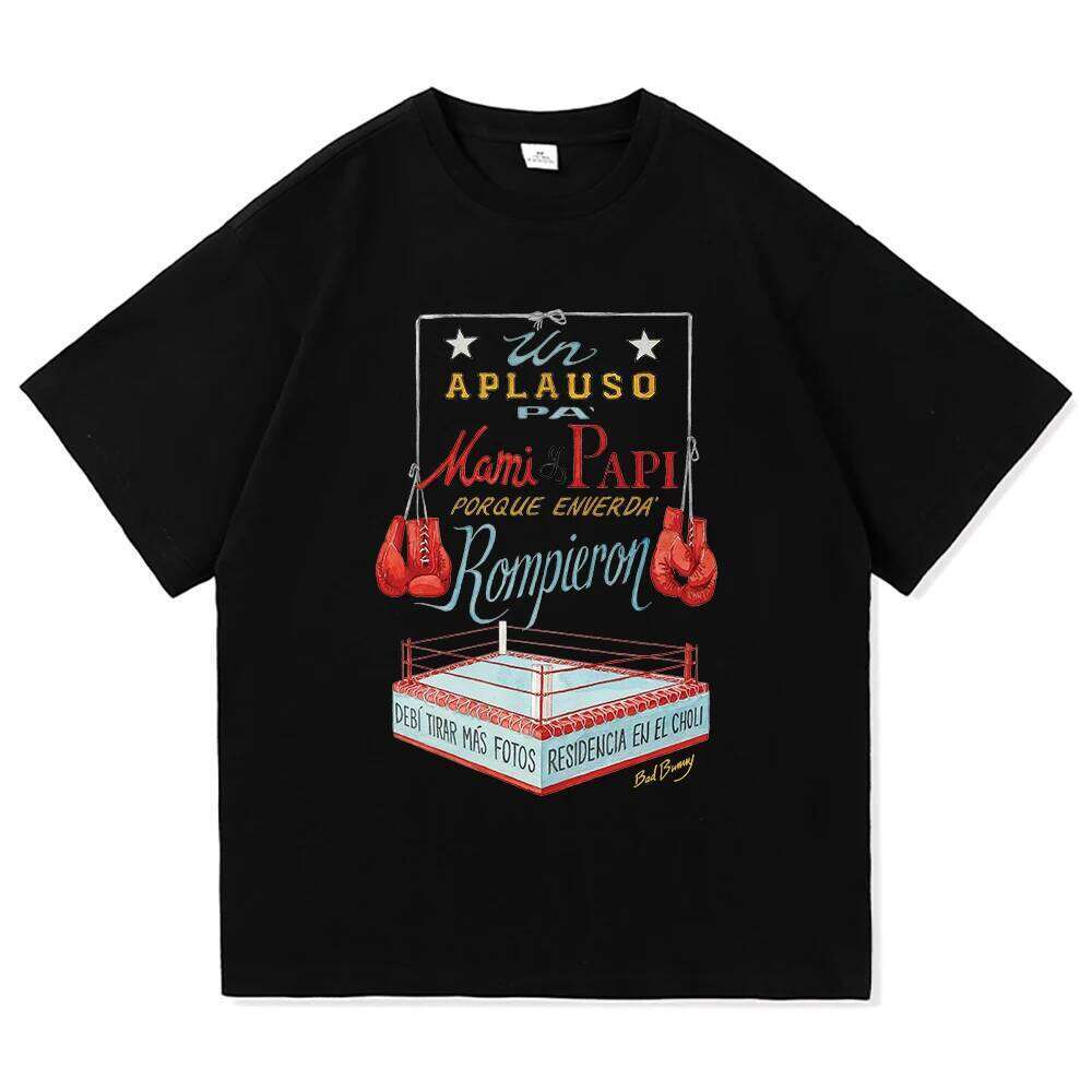 DTMF Residencia Tour Boxing TShirt Bad Bunny 2025 Men/women Clothing Harajuku High Quality Tops for Lover Gifts Cotton TShirts