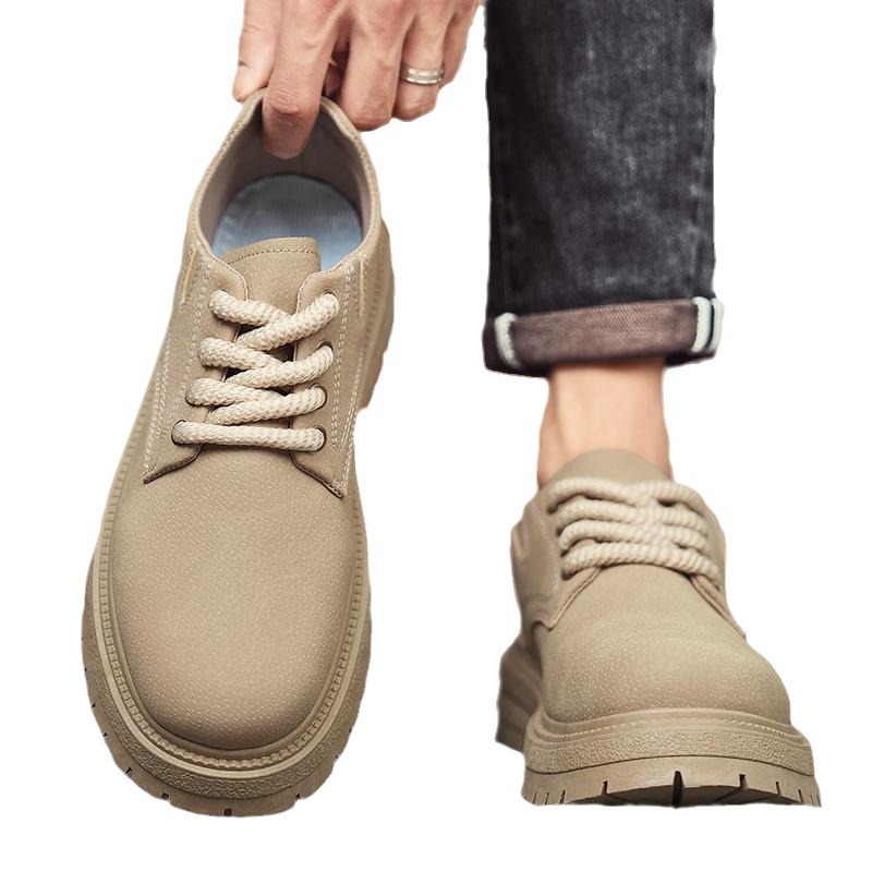 Free shipping Designer Dress Shoes 2025 new low top leather shoes for men casual thick soled height increasing mens shoes casual shoes