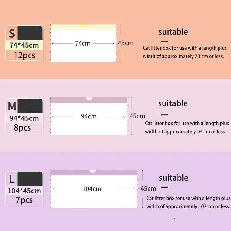 1/2/3/5Rolls Disposable Cat Litter Bags Disposable Pet Waste Bag With Drawstring Quick Clean Portable Cat Litter Box Liners Bag C251119