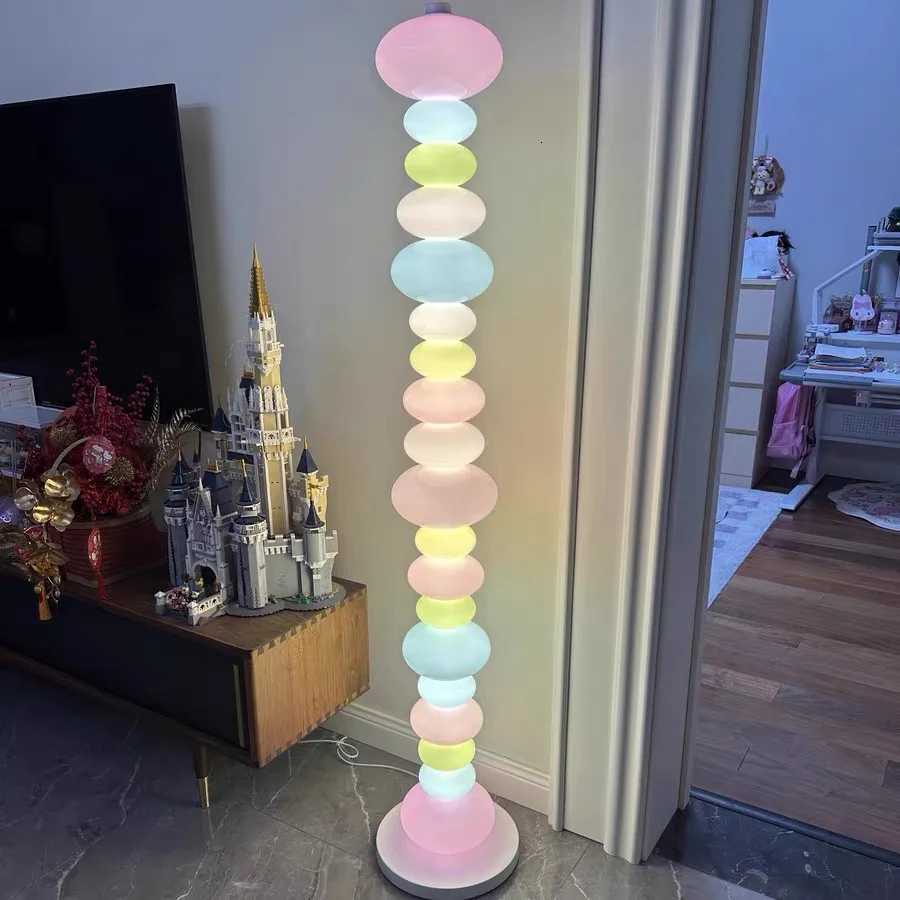 Candy Rainbow Gourd floor lamp led Macaron glass Tall Lamp for Childrens Room Sofa Bedroom Bedside Atmosphere LED Pebble lamp M251119