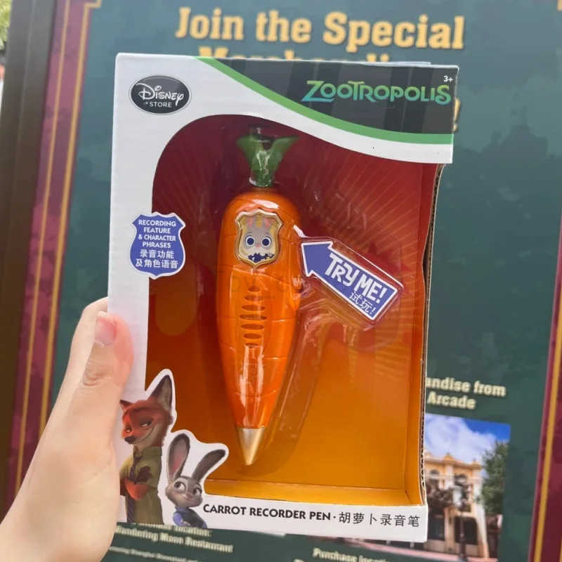 Disney In Stock Original Zootopia Judy Carrot-Shaped Recording Ballpoint Pen Toy New Year Gift Cartoon H251119
