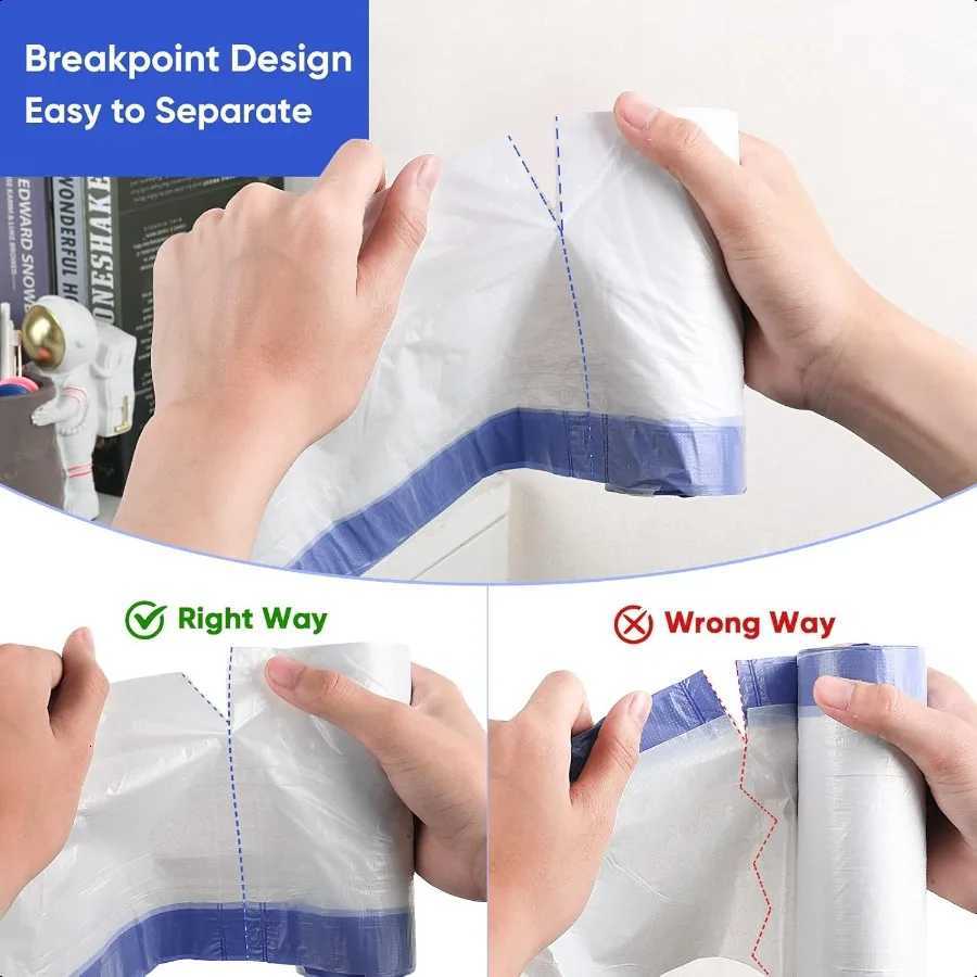 Trash Bag 8 Gallon Medium Drawstring Garbage Bags for 8 Gallon Trash Cans Kitchen Bedroom Bathroom Living room Office Restauran C251119