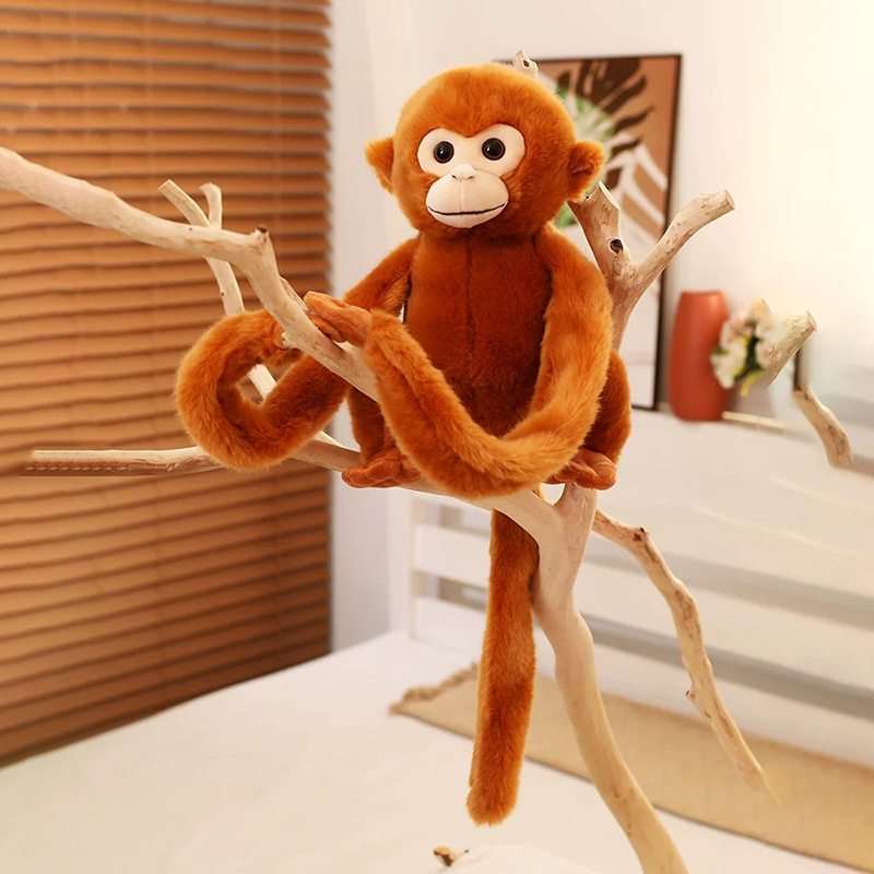 Manufacturer wholesale cartoon golden monkey plush toys, long arm monkey gorilla dolls, curtain buckles, children's soothing cloth dolls