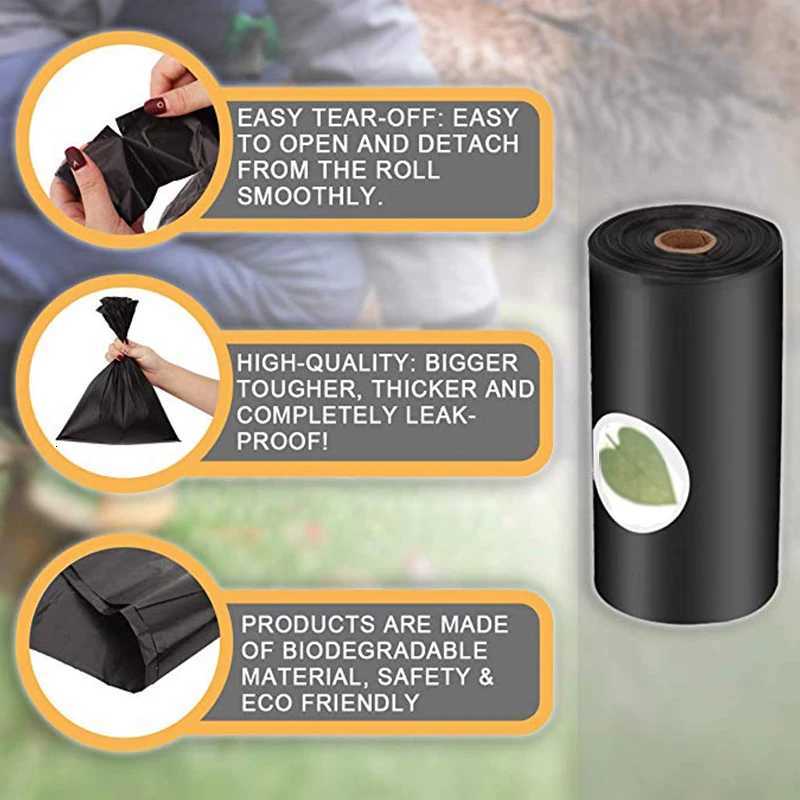 Biodegradable Dog Poop Bag Eco-Friendly Pet Waste Bags with Dispenser Outdoor Clean Pet Poop Bags Dog walking Supplies C251119