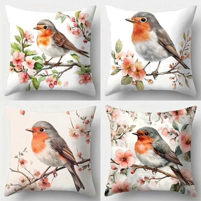 4pcs Set Sofa Case Happy on Top of The Branch Case 177 Inches 177 Inches Single-Sided Print Home DecoratiM251119