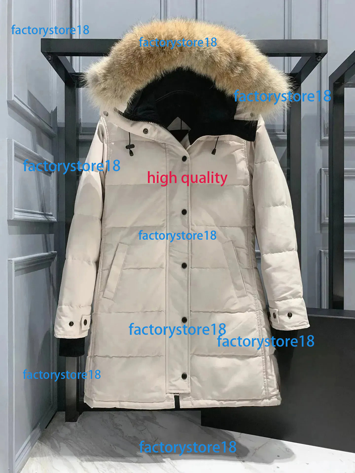 Designer Womens Down Jacket Fashion Brand gooses Long Coat Puffer Jacket Large Pocket Fur Collar Thermal Top Female autumn and winter Large Clothing Coats y2k6