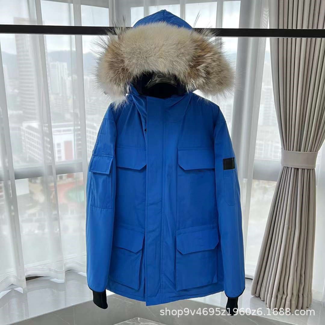 canada Puffer mens Jacket Designer Epaulet White Down Parkas Womens Doudoune Winter Thick Warm Fur Hooded Overcoat Large Size Long Zip coat