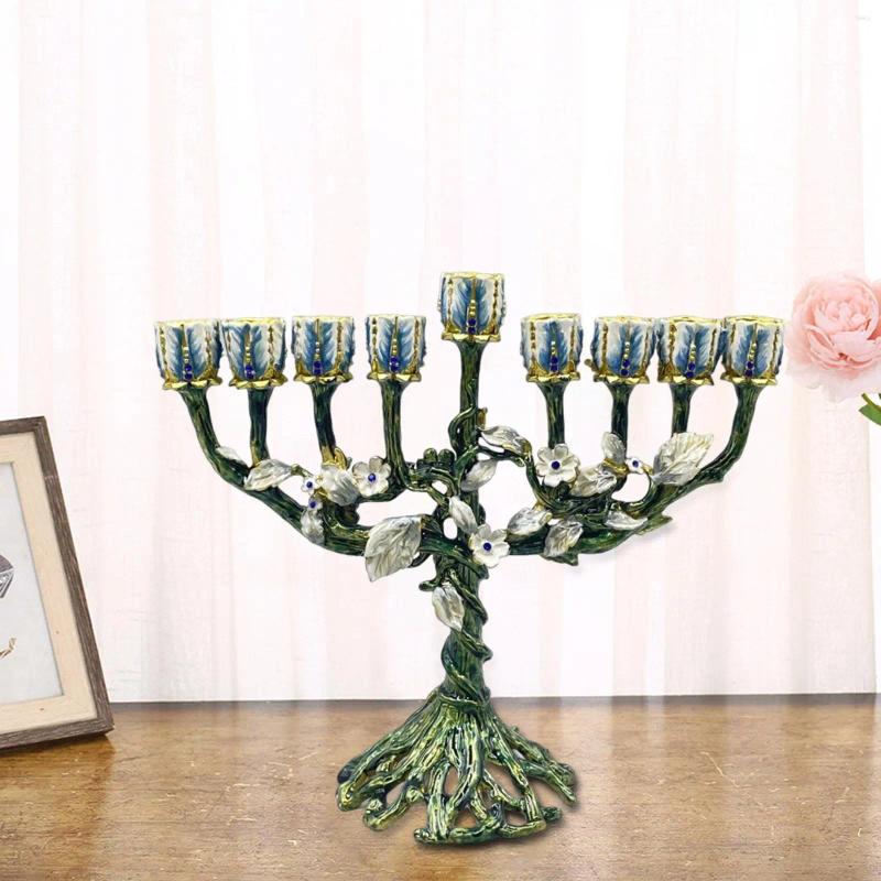 Candle Holders Traditional Menorah Christmas Zinc Alloy Candelabrum Po Prop Candelabra For Anniversary Dining Room Mantel El Farmhouse H260310