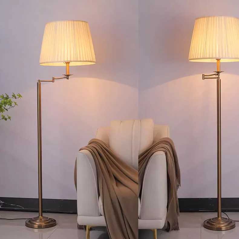 American Retro Adjustable Retractable Floor Lamp Living Room Bedroom Hotel Bedside Design European Sofa Side Decor Stand Light M251119