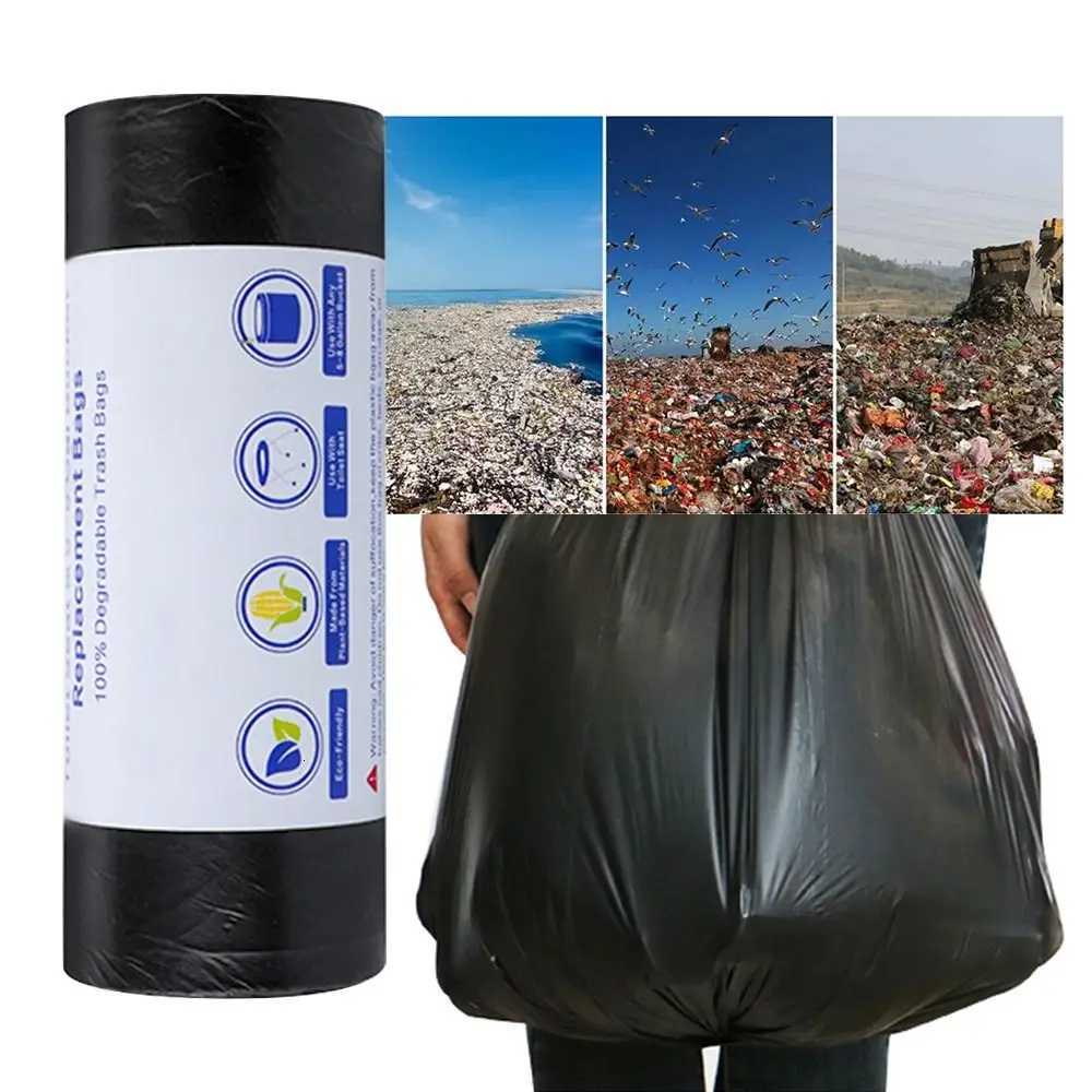 30Bags/Roll Disposable Garbage Bag Trash Can Bin Small Medium Large Rubbish Bag Points Off Black Plastic Bags Bathroom Kitchen C251119