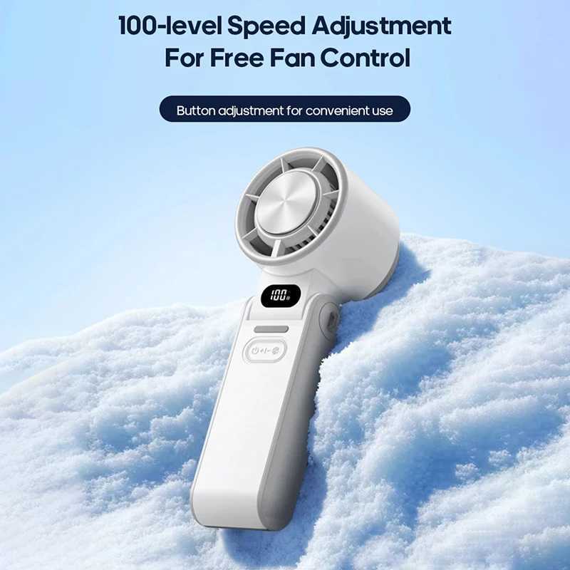 3-in-1 handheld fan portable handheld turbo fan cooling fan with digital display and adjustable speed suitable for outdoor travel and work Z250419