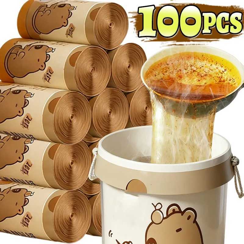 Drawstring Garbage Bag Large Capacity Handheld Trash Bag with cartoon Printed Garbage Pouch Trash Can Liners Thickened Waste Bag C251119