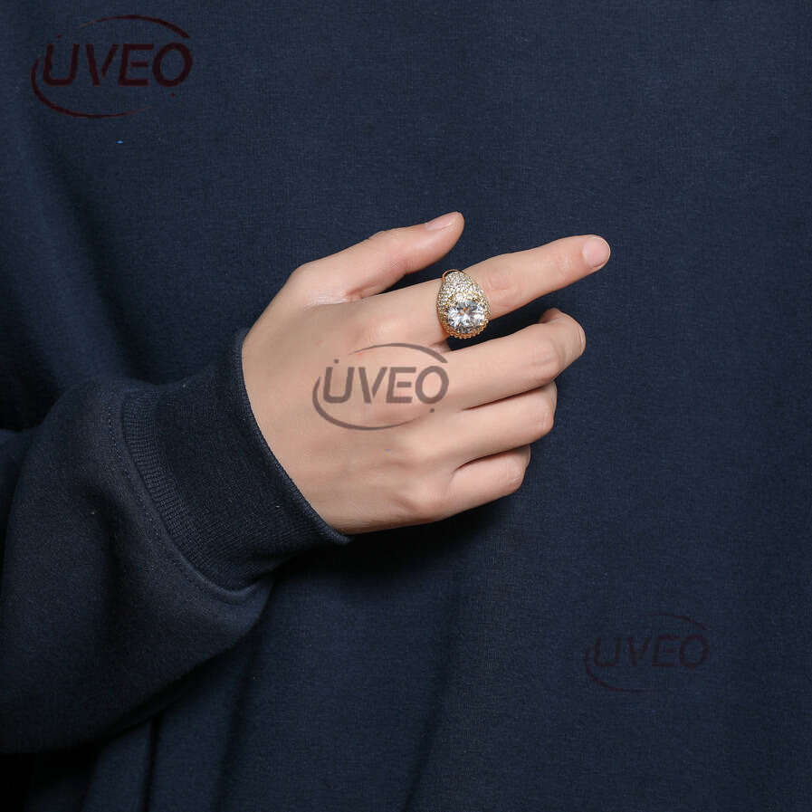 Luxury designer Dove Egg Hip Hop rap rock Man Female Ice out VVS Moissanite hip hop ring