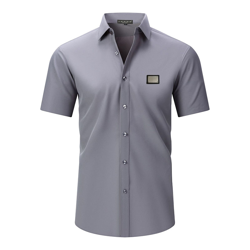 Men's Dress Shirts Business Designer business shirts slim fit versatile all season four sided elastic non ironing men's long sleeved