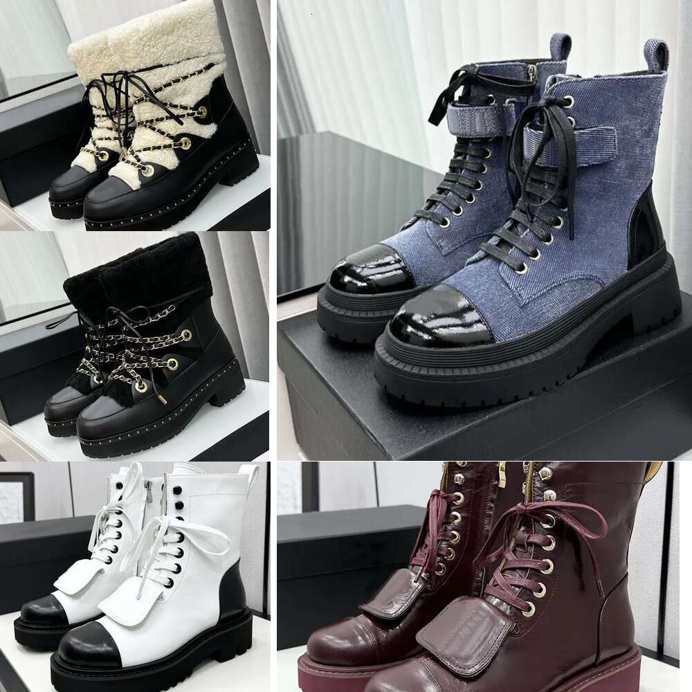 top Luxury ankle Snow boots designer womens classic leather Suede cowboy warm fur black Medium winter Martin boot fashion cool shoes