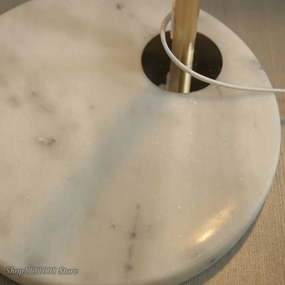 Nordic Simple Gold Floor Lamps Marble Base Standing Lamp Adjustable Length Floor Light Foyer Living Room Stand Lamp E27 Fixtures M251119