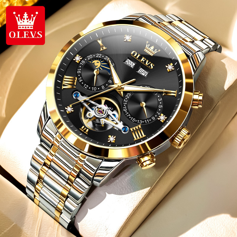 OLEVS Brand Designer Men's Watch New Multi-functional Fashionable Mechanical Watch Luxury Business Classic Luminous Waterproof Men's Wristwa