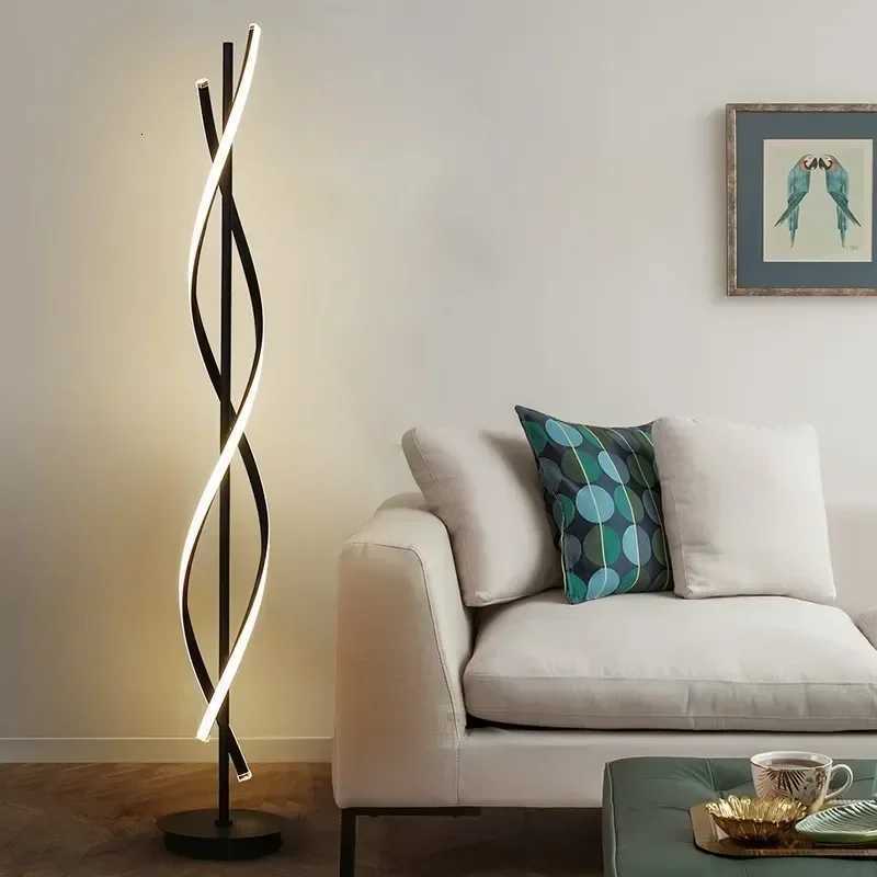 2025 Nordic Postmodern LED Floor Lamp RGB Livingroom Bedroom Study Hotel Line Without Main Light Spiral Vertical Luxury Corner L M251119