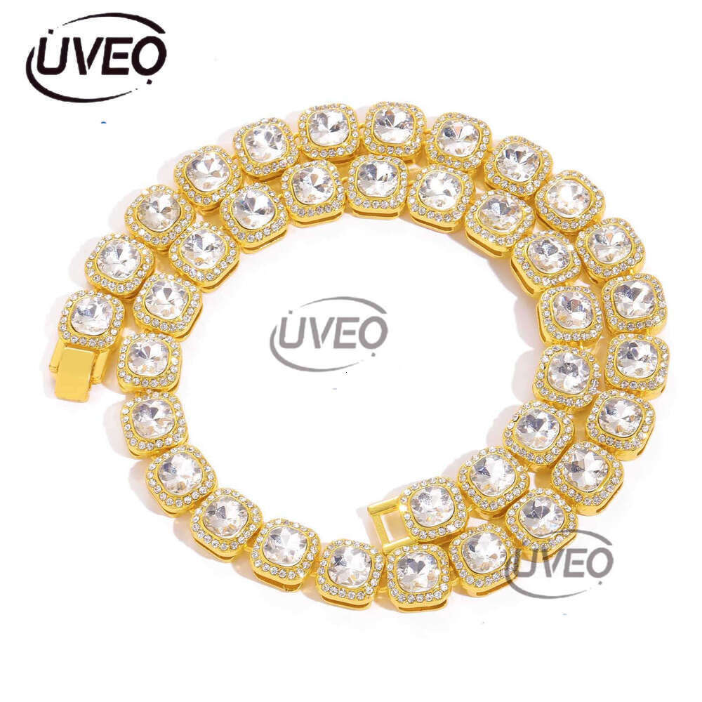 Luxury designer Hip Hop 13mm Choker Set with Cuban Chain Hip Hop Ice Out VVS Moissanite Necklace Bracelet with free shipping