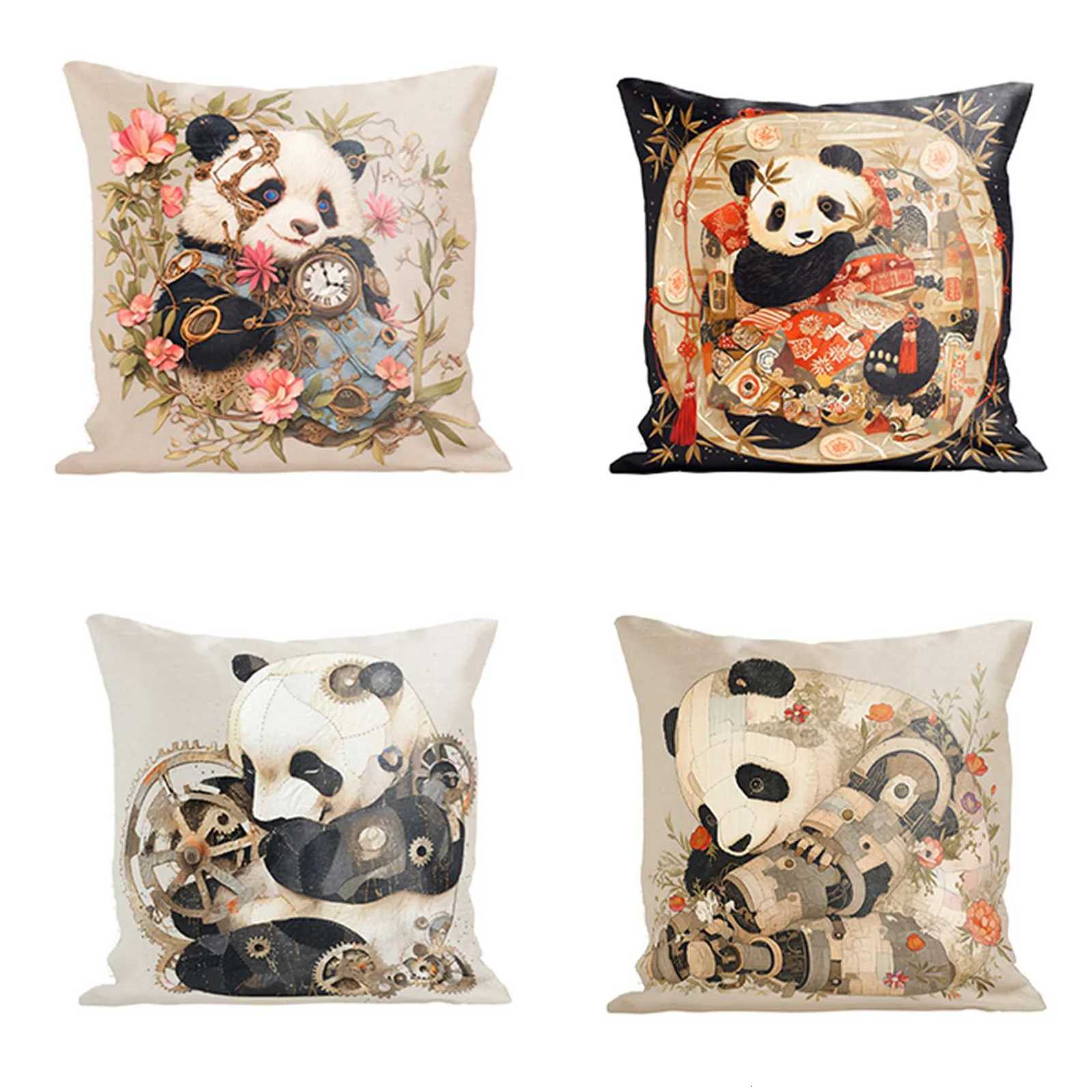 Cute cartoon panda throw covers with digital printing of short plush fabric Car-shaped sofa cushion for office Home decorM251119