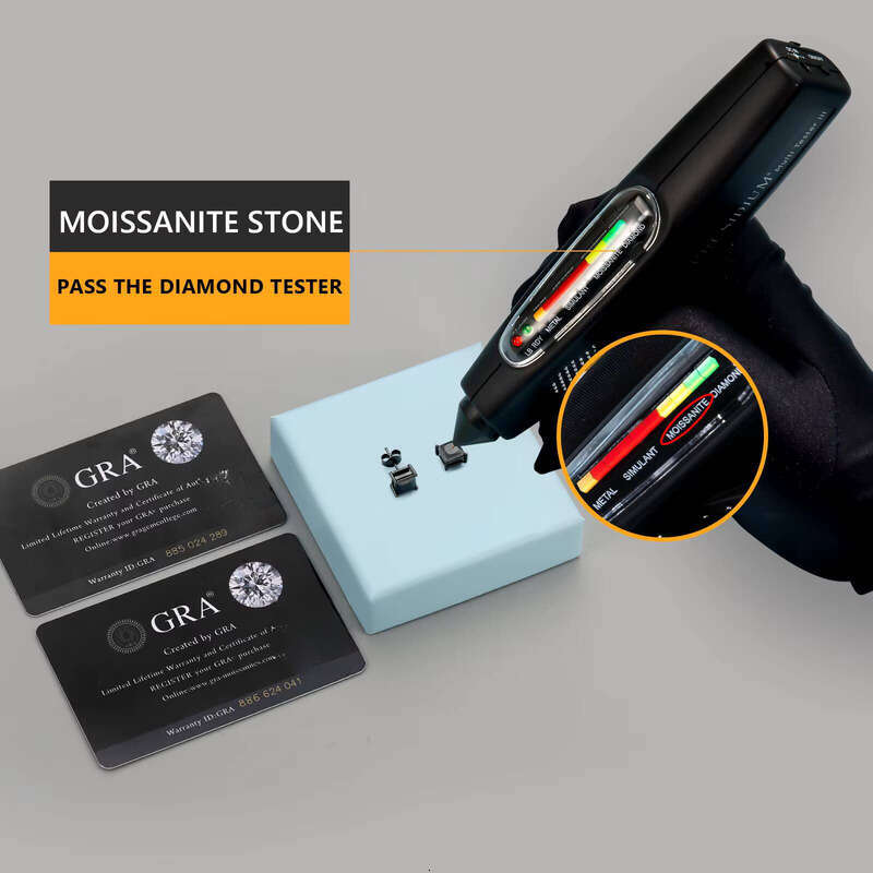 Black Princess Cut Laboratory Jewelry Gift for Men and Women Pure Sier VVS GRA 2.0CT Silicon Stone Earrings