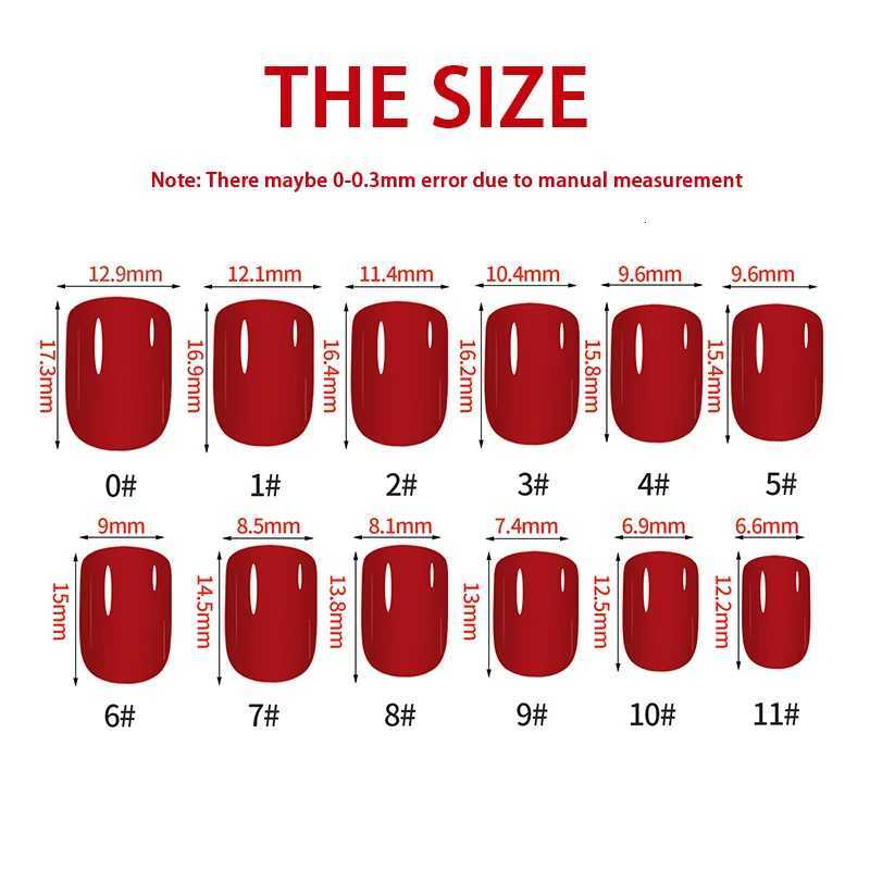 Short Full Press on Nails 24 Pcs False Nails Set Stick on Nails High Quality Reusable Fake Nails Solid Color Design Nail ArtT251118T251119