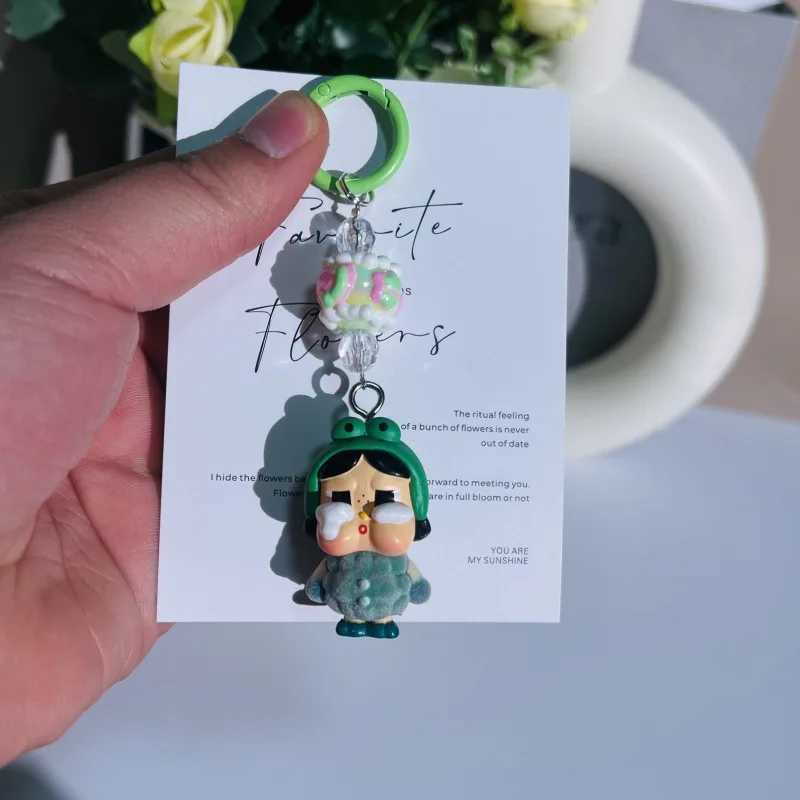 New Labubu Keychain Cartoon Crybaby 3D Doll Student Backpack Pendant Car Keychain Male and Female Gifts M250419