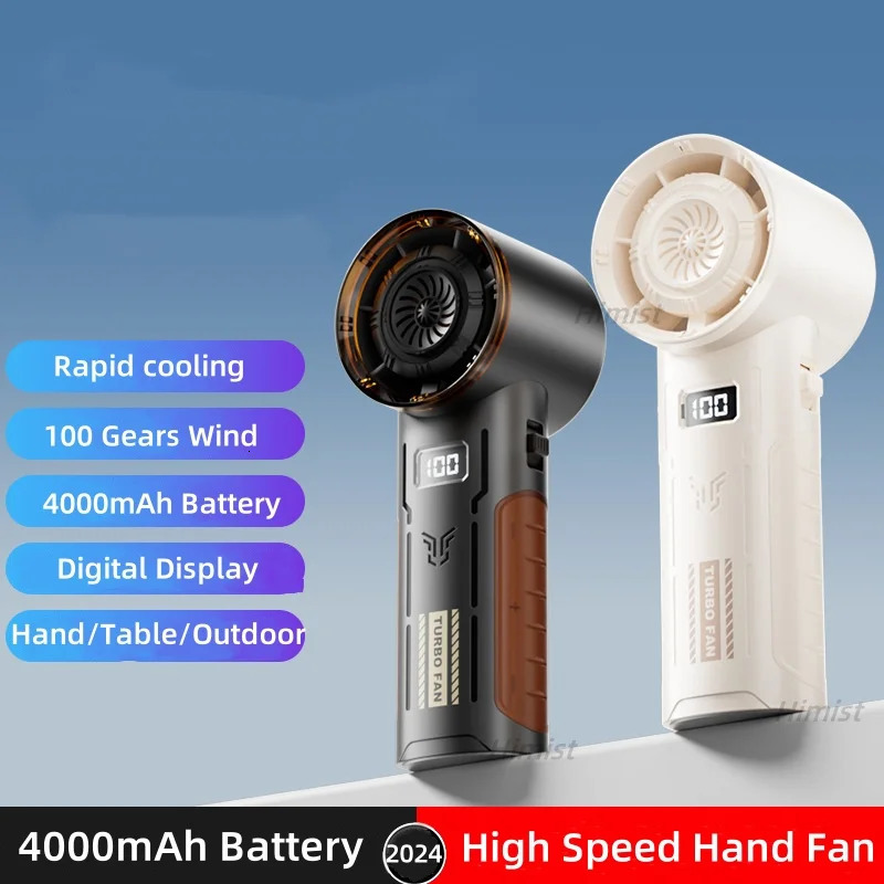 2025 High-speed Turbo Handheld Fan Usb Mini Portable Rechargeable Student Desktop Small Electric Hand Fan 100 Gears Wind 250418