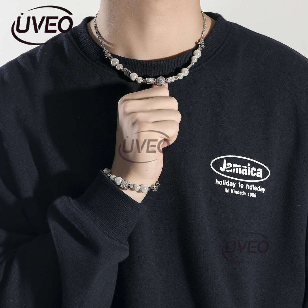 Luxury designer sterling silver cross necklace, pearl copper inlaid ice out VVS Moissanite hip Hop necklace bracelet for men and women Free delivery