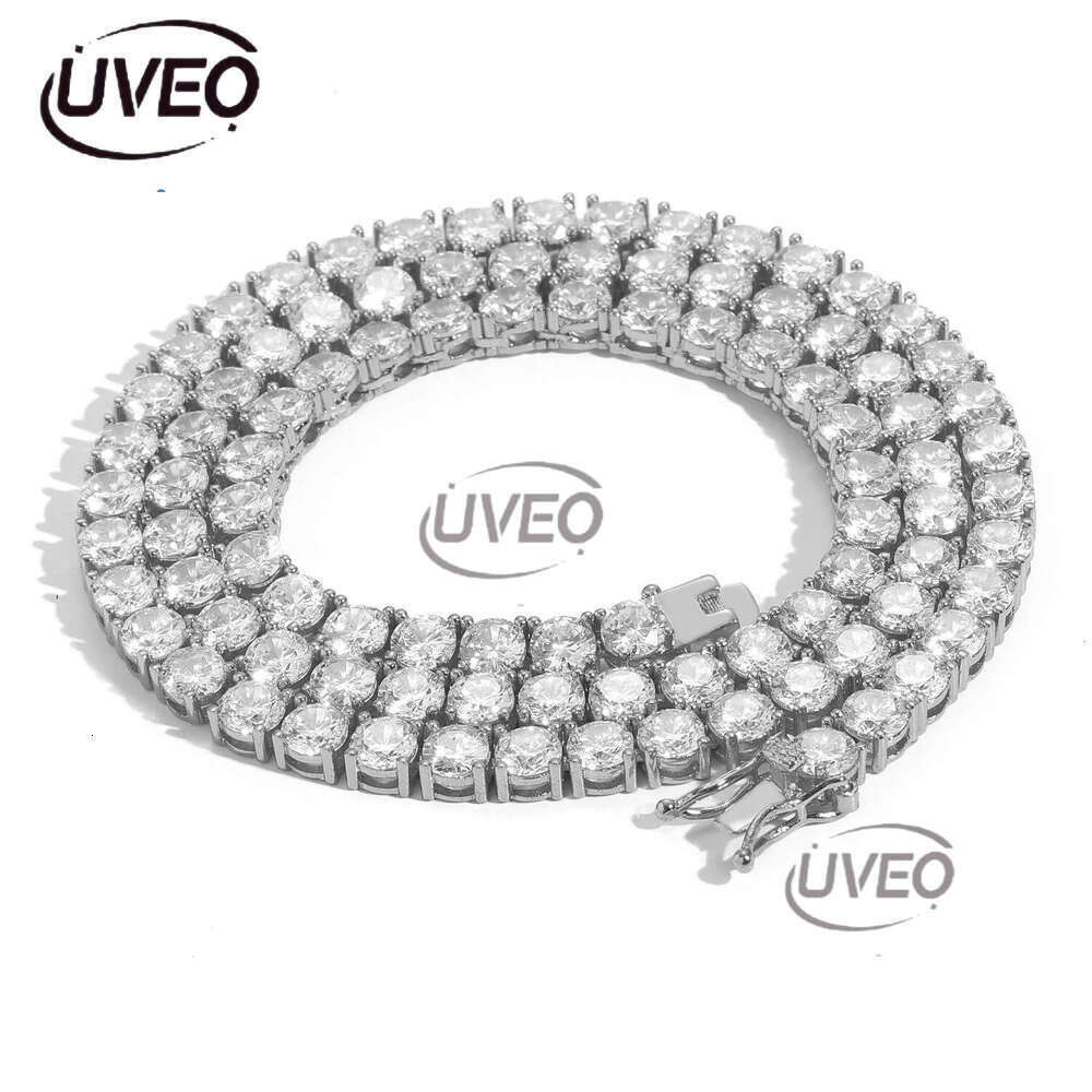 Men's Ice out VVS Moissanite Hip Hop 3mm 4mm 5mm single row necklace tennis chain Free delivery