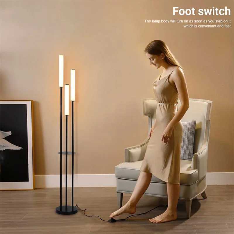 LED Shelf Floor Lamp Storage Standing Lighting Dimmable LED Floor lamp Indoor with remote control for Home Decoration Modern M251119