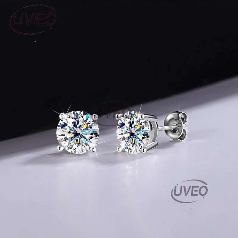 stud designer for women men solid sterg sier pass dia tester with certificate VVS1 D color moissanite earrings jewelry woman gift