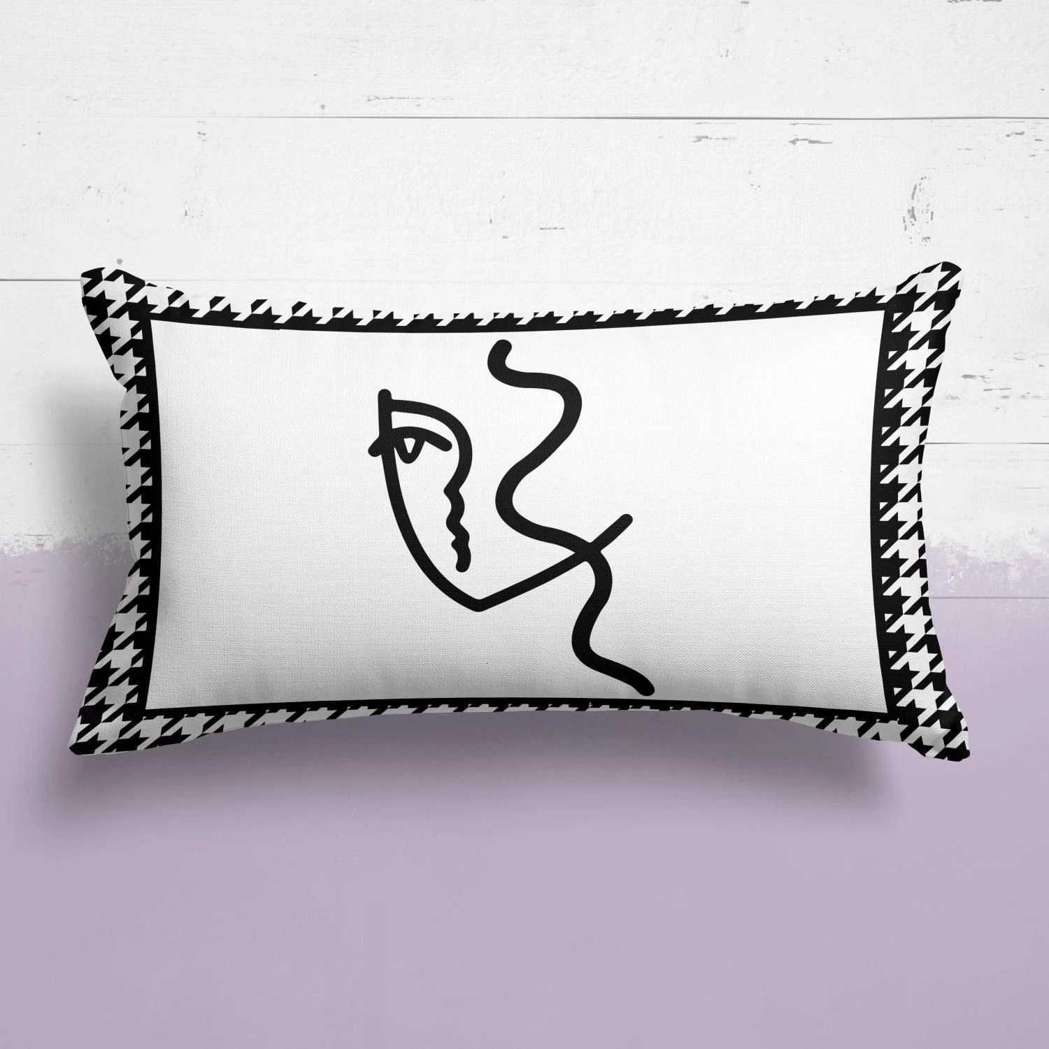 Ins Nordic Geometric Black White Luxury Sofa Cushion Homestay Dorm Minimalist Living Room Line New M251119