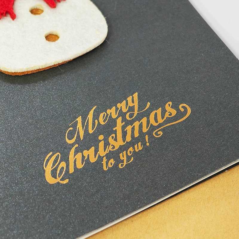 4PCS Christmas Greeting Card Set Grey Style Pearlescent Paper 3D Felt Invitations Postcards Christmas Party Gifts Souvenirs ZYF G251119
