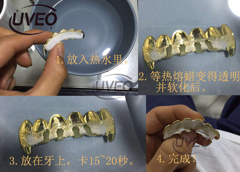 Deluxe hip hop sterling silver carvings, braces, Halloween costumes, men and women Free delivery