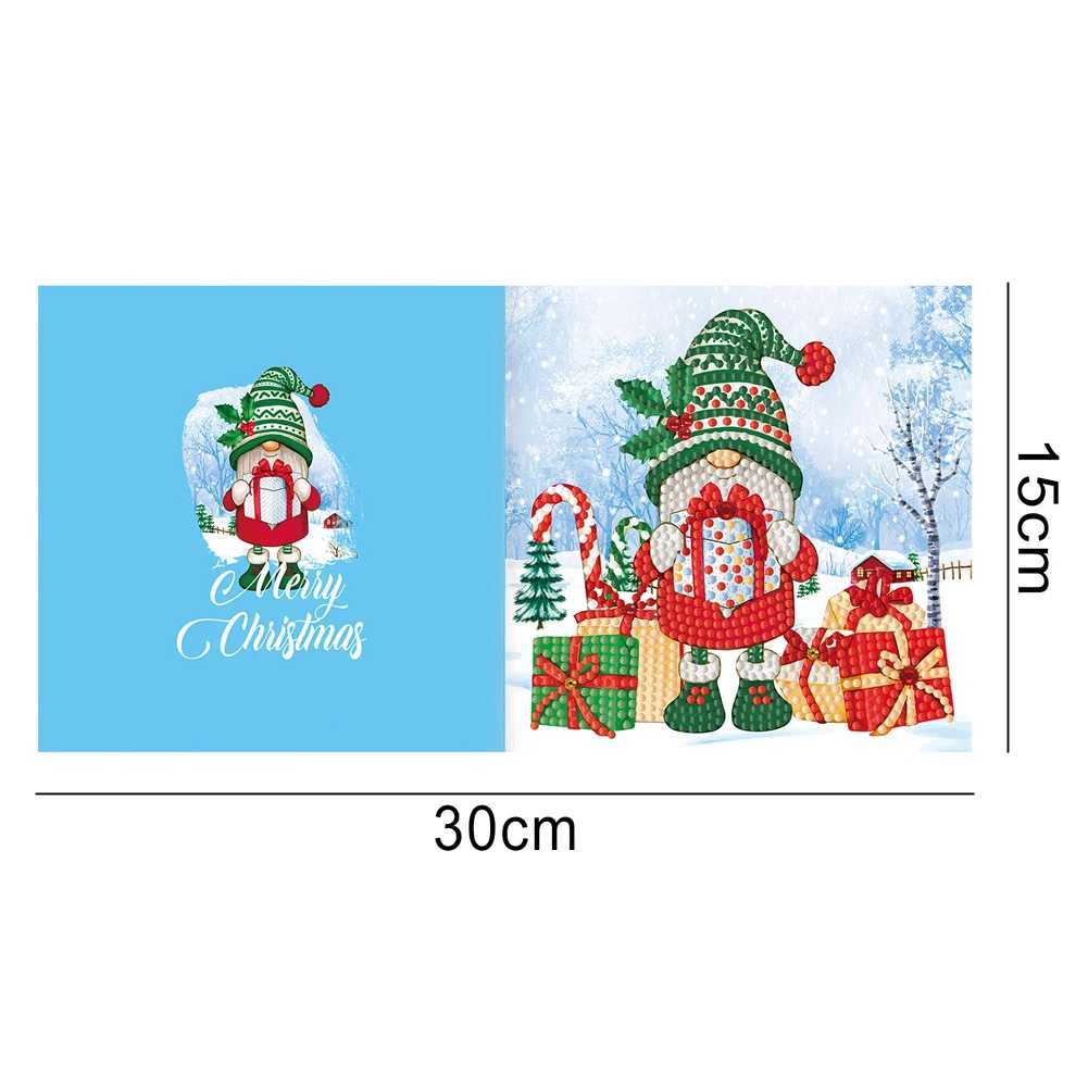 12pcs Christmas Cards Special Shaped DIY Diamond Painting Postcards Bright Drill Postcards for Holiday ParTY Mosaic Kits G251119