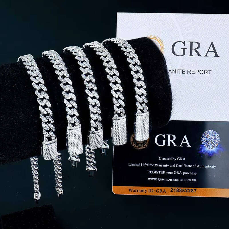 Fast Delivery Miami 6mm Cuban Link Bracelet Mossanite Moissanite Vvs Gra Iced Out Sier Men Hip Hop Jewelry