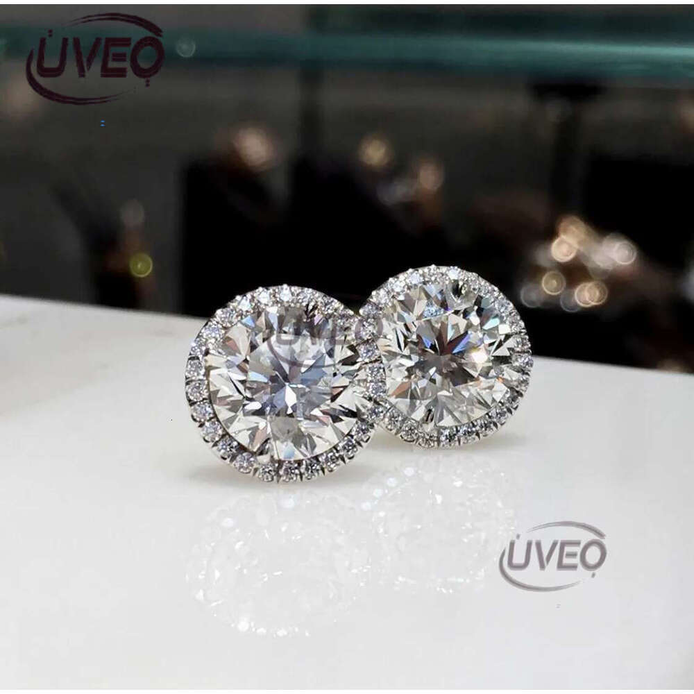 Classic Sterg Sier Stud 4mm Round Simulated Dia Earrings for Women Men Jewelry