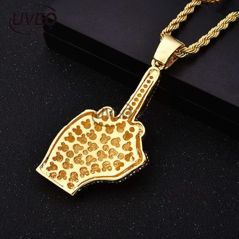 Designer luxury large vertical middle finger hip hop ice out of VVV Moissanite, pendant for men and women Free delivery