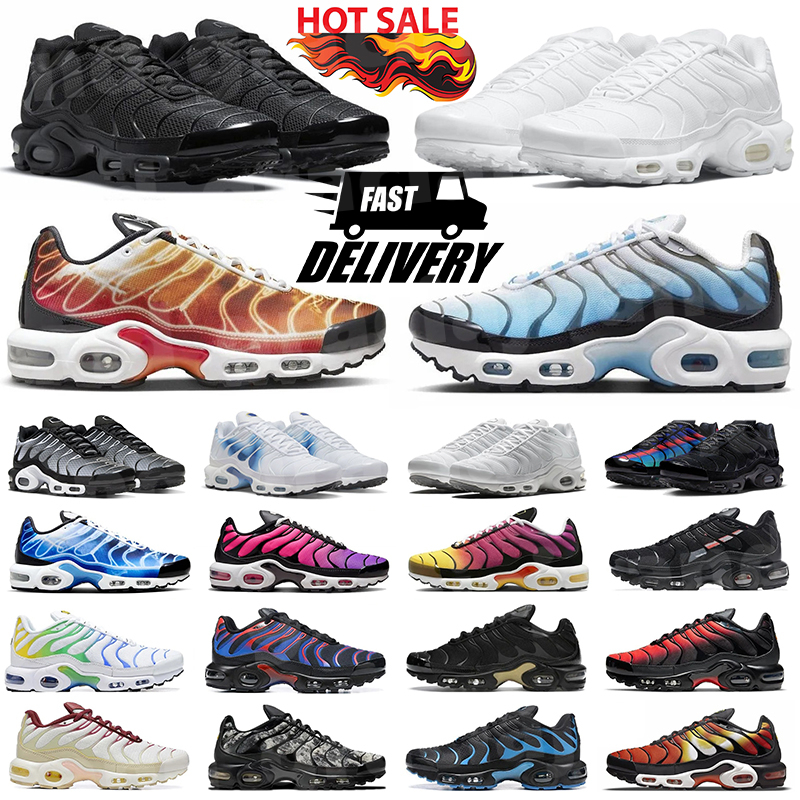 TN Designer Shoes Triple Black White Gradients Unity Hyper Blue Multi Swoosh tn Running Shoes Women Mens Trainers Sneakers
